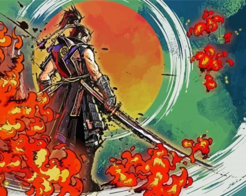 Aesthetic Samurai Warriors Video Game paint by number