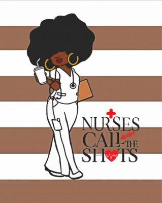 Aesthetic Black Nurse paint by number