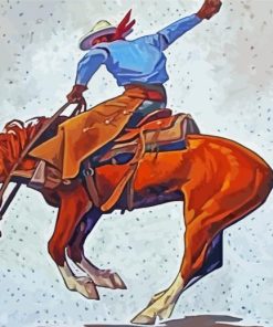 Aesthetic Bucking Bronco paint by number