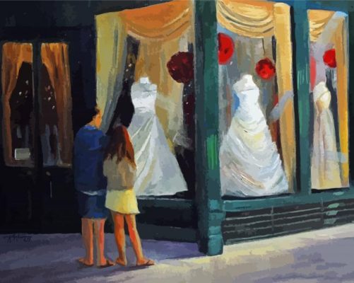 Aesthetic Dress Shop Illustration paint by number