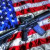 American Flag With Rifle Gun paint by number