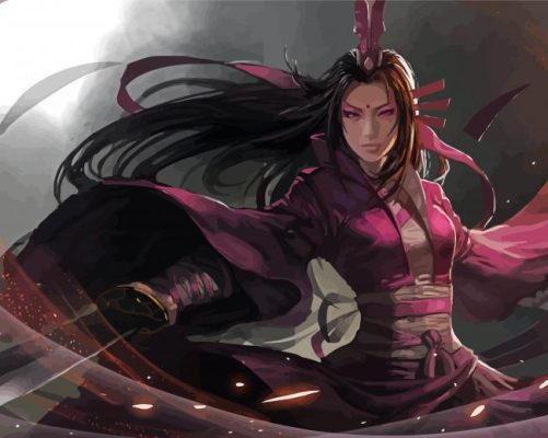 Asian Sword Girl paint by number