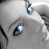 Black And White Blue Eyed Woman paint by number