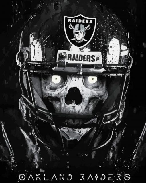 Black And White Oakland Raiders paint by number