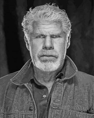 Black And White Ron Perlman Hellboy paint by number