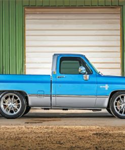 Blue C10 Chevy Truck paint by number