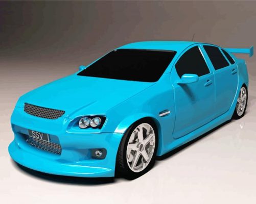 Blue Holden Commodore paint by number