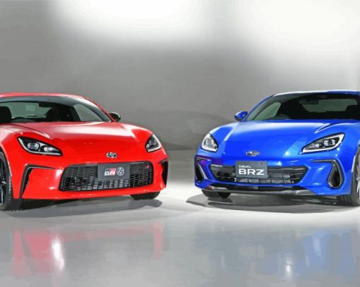 Blue And Red Toyota 86 Car paint by number