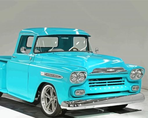 Blue Chevy Apache paint by number