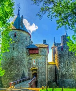 Castell Coch Wales paint by number