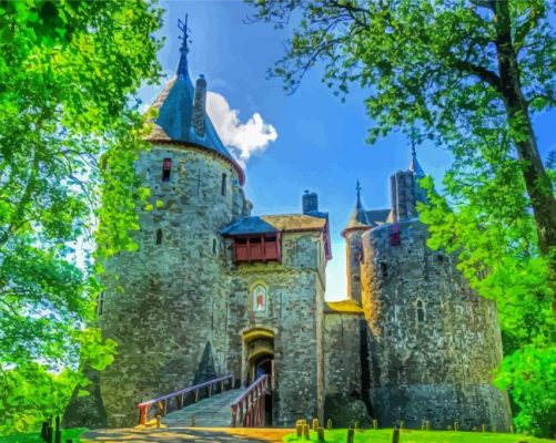 Castell Coch Wales paint by number