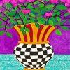 Checkered Vase Illustration paint by number