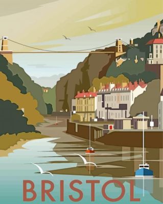 Clifton Bristol Bridge Poster paint by number