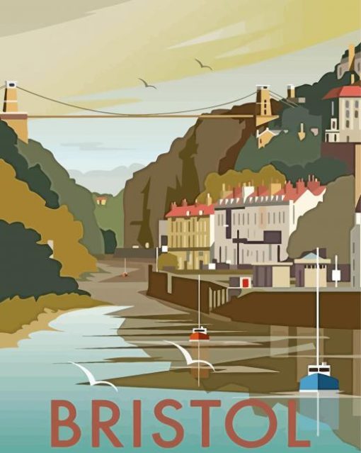 Clifton Bristol Bridge Poster paint by number
