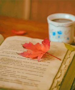 Coffee And Book And Leaf paint by number