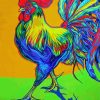 Colorful Abstract Rooster Art paint by number