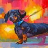 Colorful Dachshund Dog paint by number