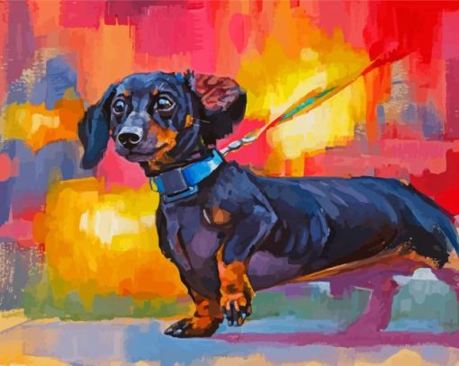 Colorful Dachshund Dog paint by number