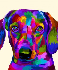 Colorful Dachshund Dog paint by number