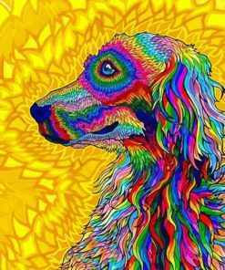 Colorful Psychedelic Dog paint by number