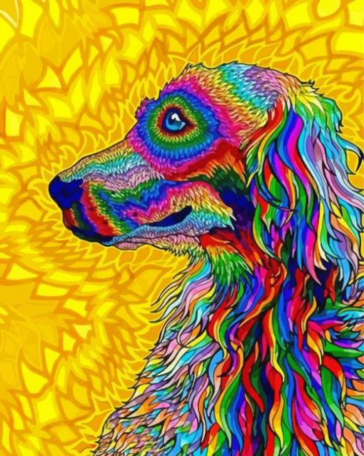 Colorful Psychedelic Dog paint by number