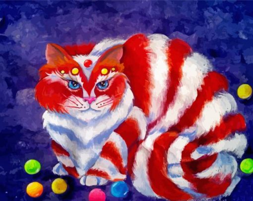 Colorful Kitten And Candy paint by number