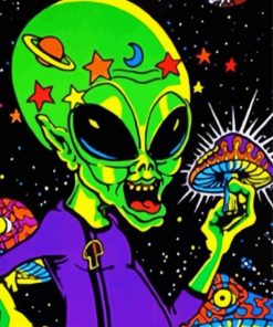 Cool Trippy Alien Art paint by number
