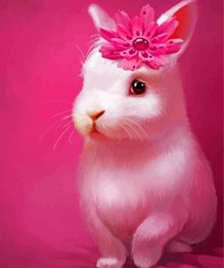 Cute Pink Rabbit paint by number