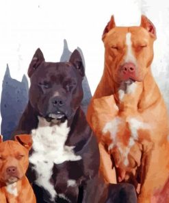 Cute Pit Bull Family paint by number