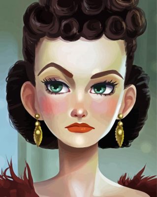 Cute Scarlett O Hara paint by number