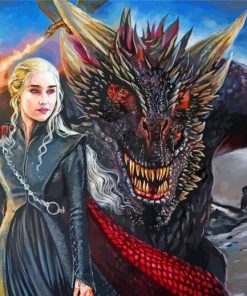 Daenerys And Drogon Art paint by number