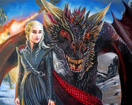 Daenerys And Drogon Art paint by number