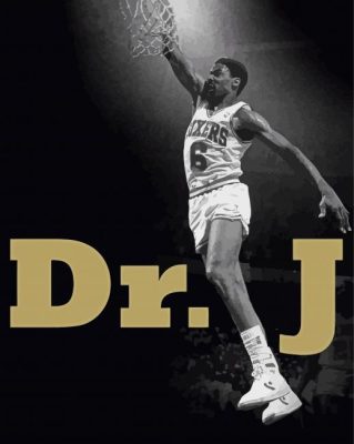 Doctor J Basketball Player paint by number