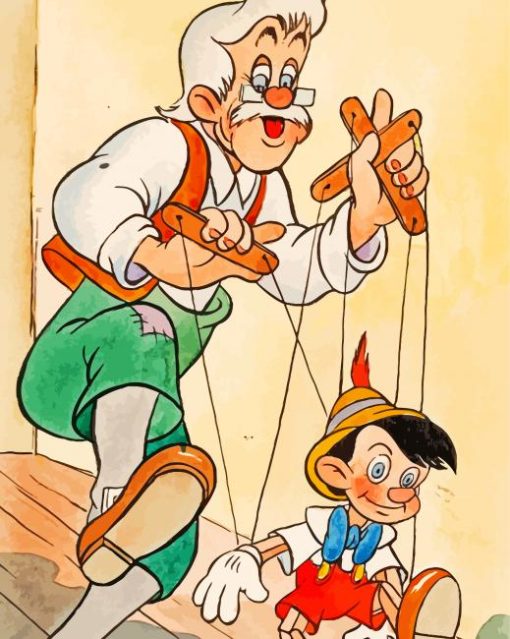 Geppetto And Pinocchio paint by number