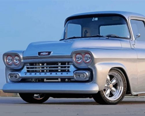 Grey Chevy Apache paint by number