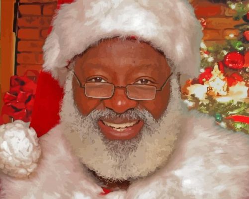 Happy Black Santa paint by number