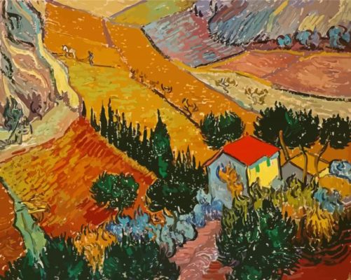 Landscape With House By Van Gogh paint by number