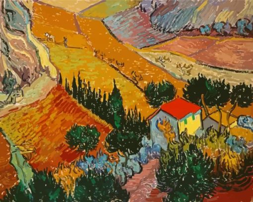 Landscape With House By Van Gogh paint by number