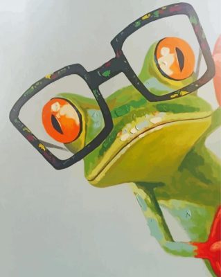 Lizard With Glasses Art paint by number