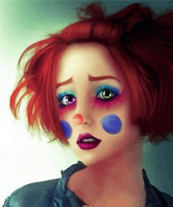 Lonely Female Clown paint by number