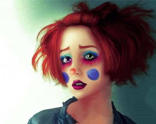 Lonely Female Clown paint by number