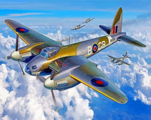 Military De Havilland Mosquito paint by number