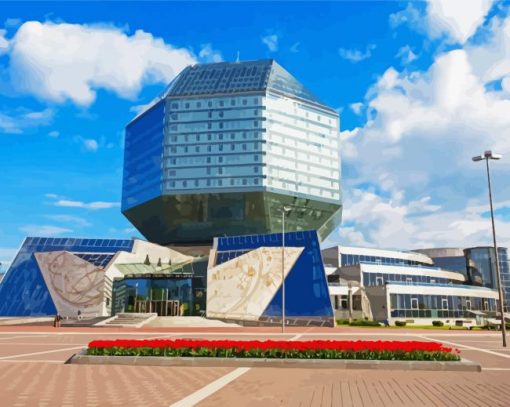 Minsk National Library Of Republic Of Belarus paint by number
