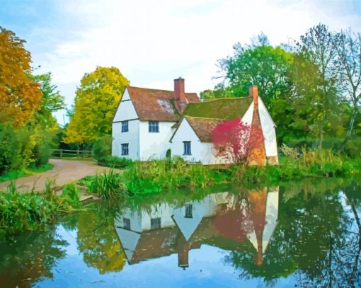 Nature Scenery English Cottage paint by number