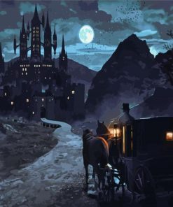 Night Dracula Castle paint by number