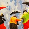 Old Three Ladies In Rain paint by number