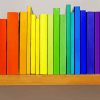 Rainbow Books On Shelf paint by number