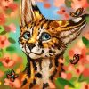 Serval And Butterflies Art paint by number