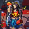 Strong Wonder Woman Boxing Art paint by number