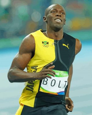 The Jamaican Runner Usain Bolt paint by number